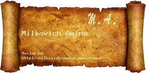 Milkovich Amina névjegykártya